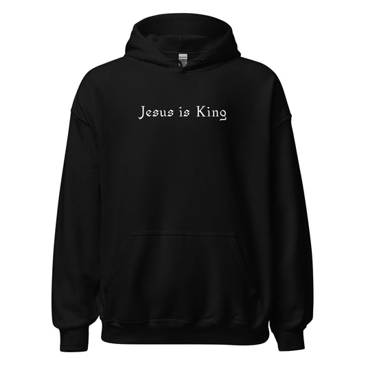 Jesus is King Christian Hoodie - Black Color - Front