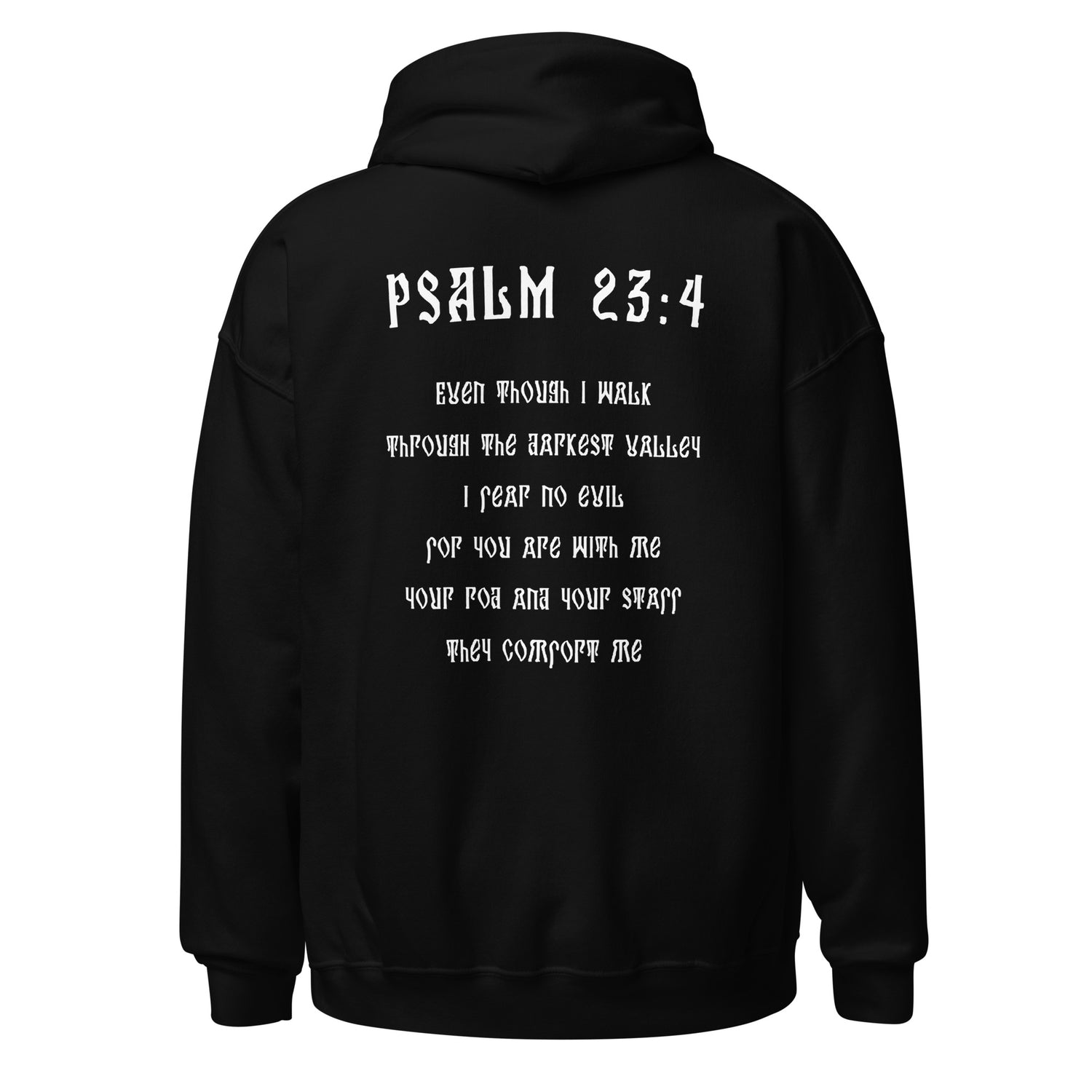 Psalm-23:4 Bible-Verse-Hoodie-Black-Back