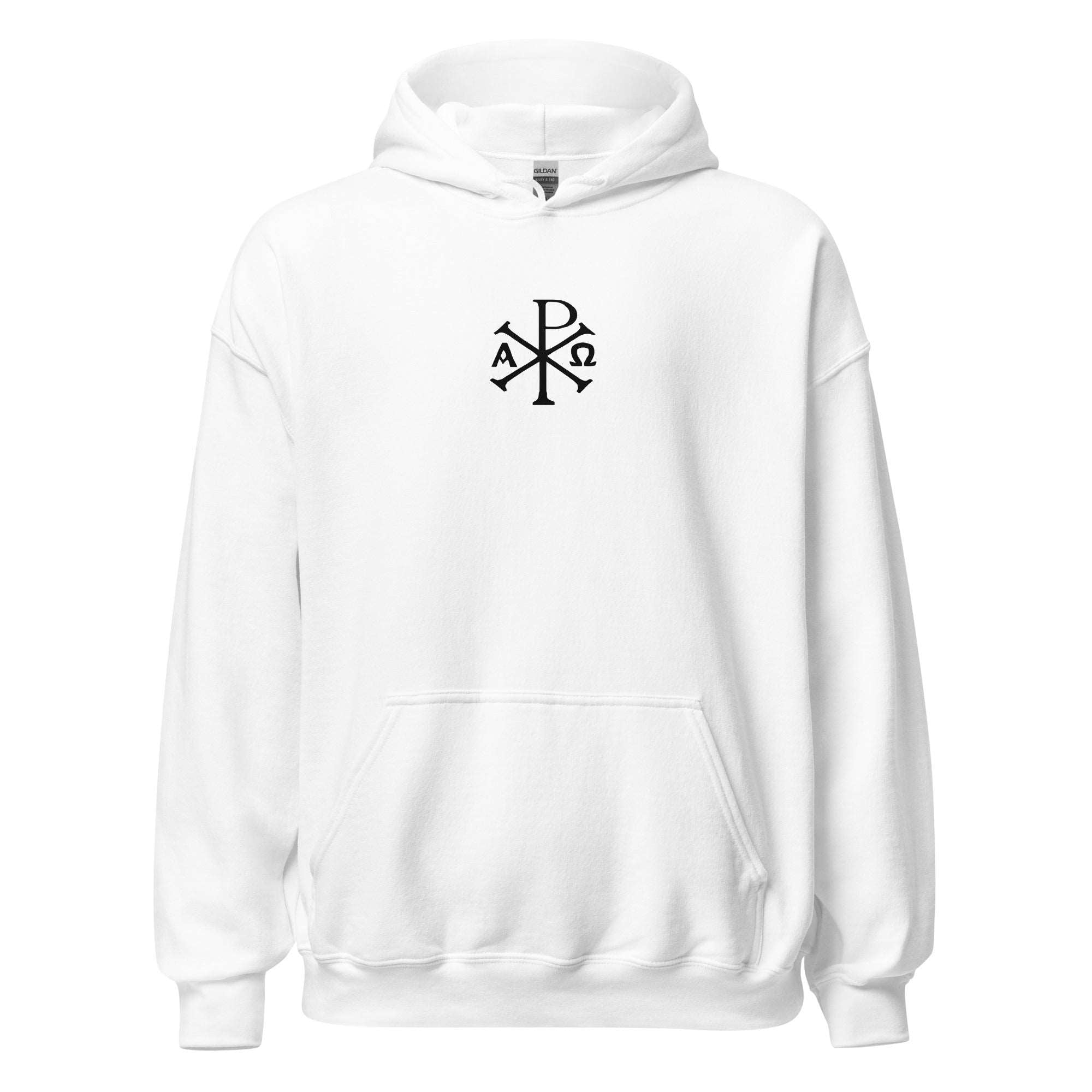 Chi-Rho Christogram Christian Hoodie - White Color - Front