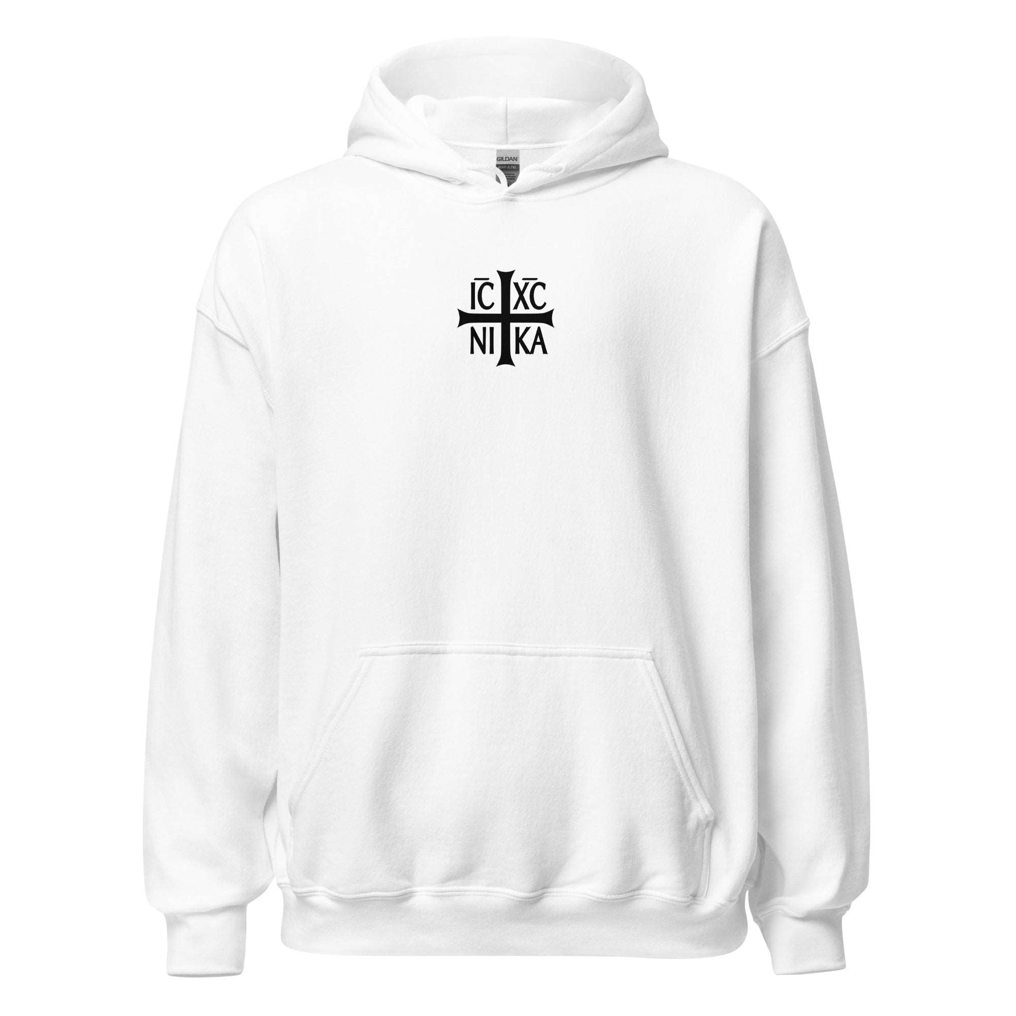 Jesus Christ Conquers Christogram Hoodie - White Color - Front