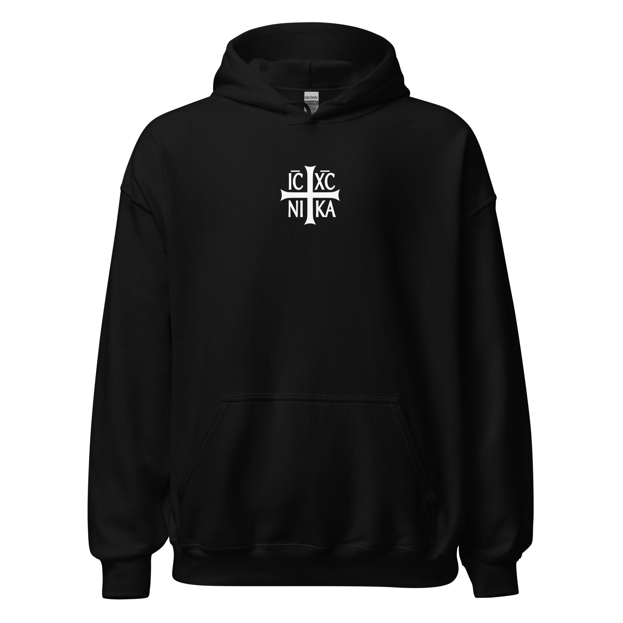 Jesus Christ Conquers Christogram Hoodie - Black Color - Front