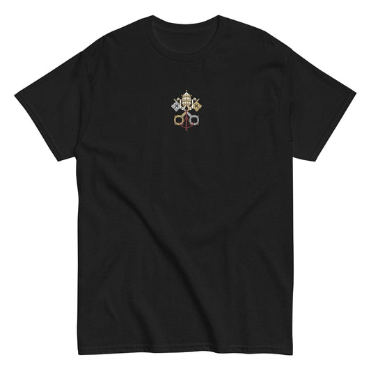 Keys of Heaven Catholic Tee Shirt Black Color - Front